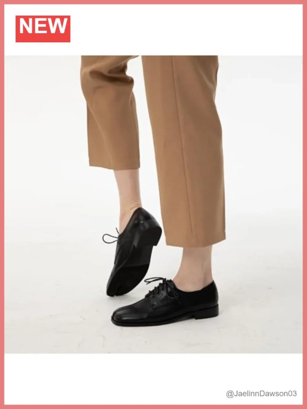 Women's Faux Leather Oxfords Lace-Up Split Toe Derby Shoes Block Heel